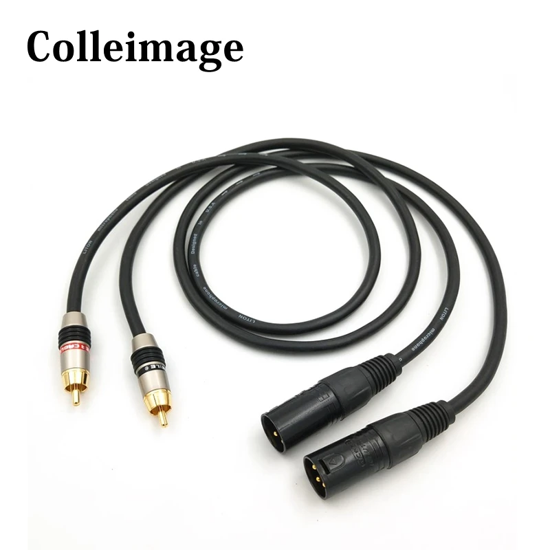 Hifi XLR to Dual RCA Audio Cable 2 RCA Male to XLR 3 Pin Female Cannon Amplifier Mixing Plug Cable