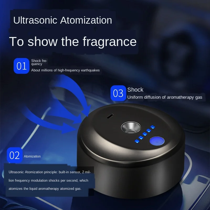 새로운 자동차 에센셜 오일 디퓨저 자동차 가습기 5 스프레이 모드 아로마 테라피 공기 청정기 Aoto On And Off