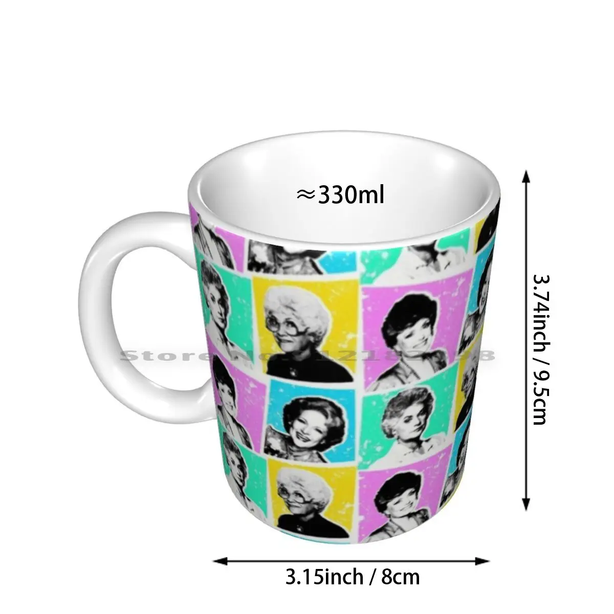 Golden Girls Ceramic Mugs Coffee Cups Milk Tea Mug Golden Girls Dorothy Rose Sophia Blanche 80s Warhol Funny Mashup Parody