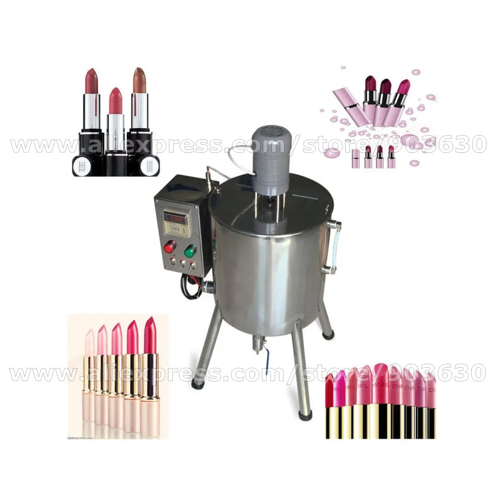 15L Lipstick Filling Machine Hopper Heater Tank Wax Material Nail Polish Chocolates Cream Cosmetics Heating Stirring Mixer