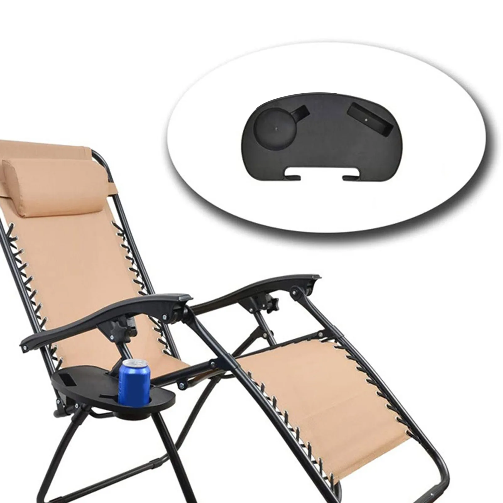 Folding Chair Tray Portable Travel Table Cup Drink Holder Beach Chair Tray For Camping Chair  Accessories