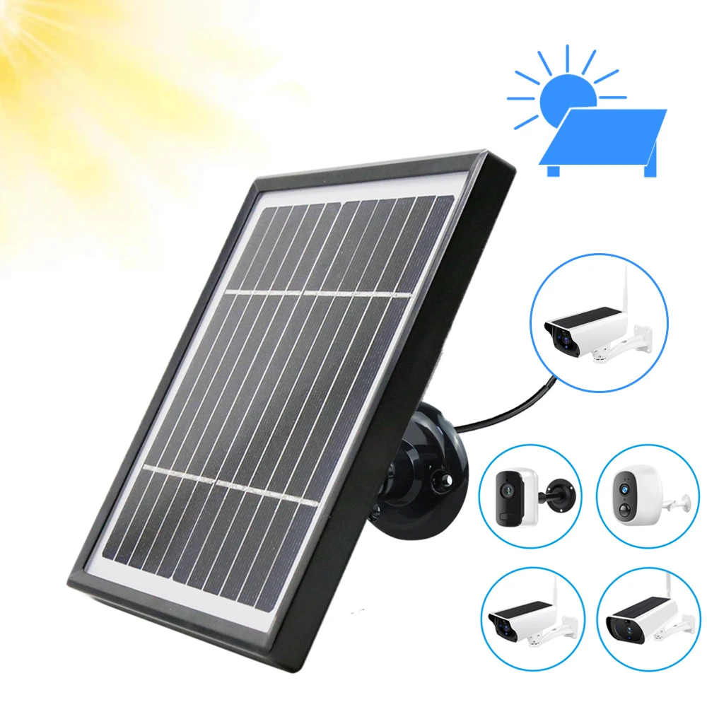 Solar Panel 3.3W 3 Meter Cable Micro USB Port For Outdoor 4G Camera Solar Camera Rechargeable Battery Powered Solar IP Camera