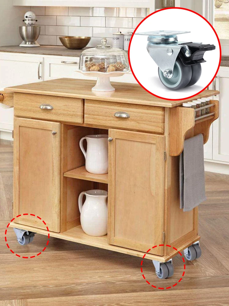 4 stks KAK Swivel Mute Wiel Caster Vervanging 2 Inch 60 KG Zacht Rubber Veilige Roller Meubels Wielen voor Trolley eettafel - afbeelding 2
