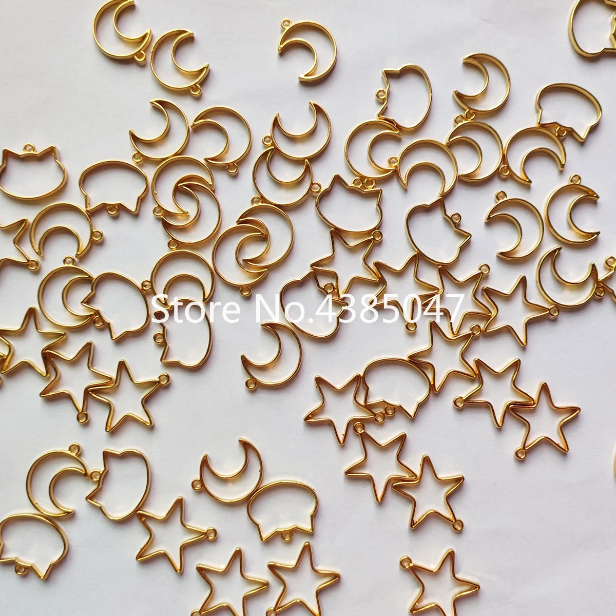 Metal Earring Star Cat Moon DIY Metal Frame Bezel DIY Jewelry Charm Findings Metal Jewelry Bezels