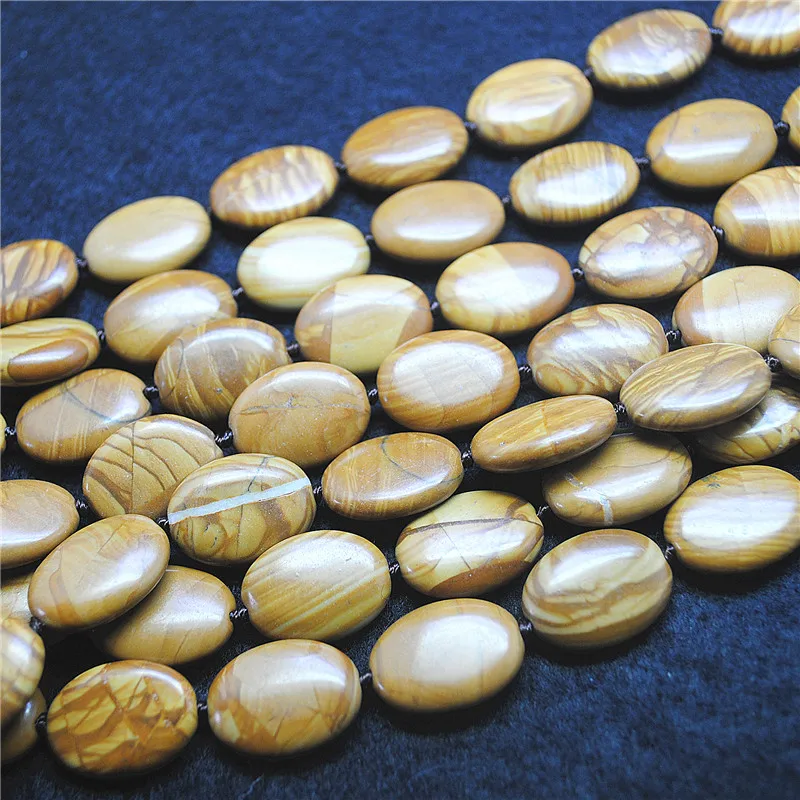 20PCS Nature Serpeg Giante Stone Serpenggiante Oval Shape Natural Semi Precious Stone Wooden beads Strings 15x20MM DIY Bead