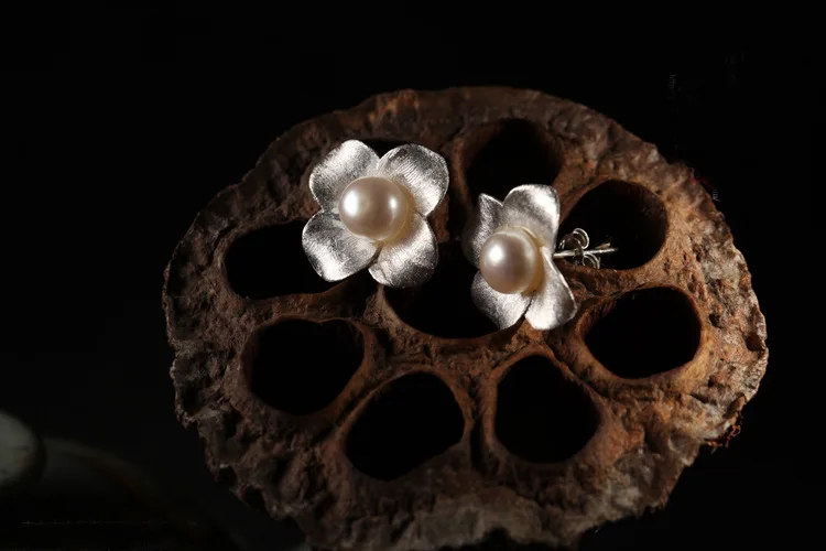REETI 925 sterling silver kwiat perła stadniny kolczyki dla kobiet elegancka biżuteria ślubna pendientes mujer moda 2019 Brincos — zdjęcie 6