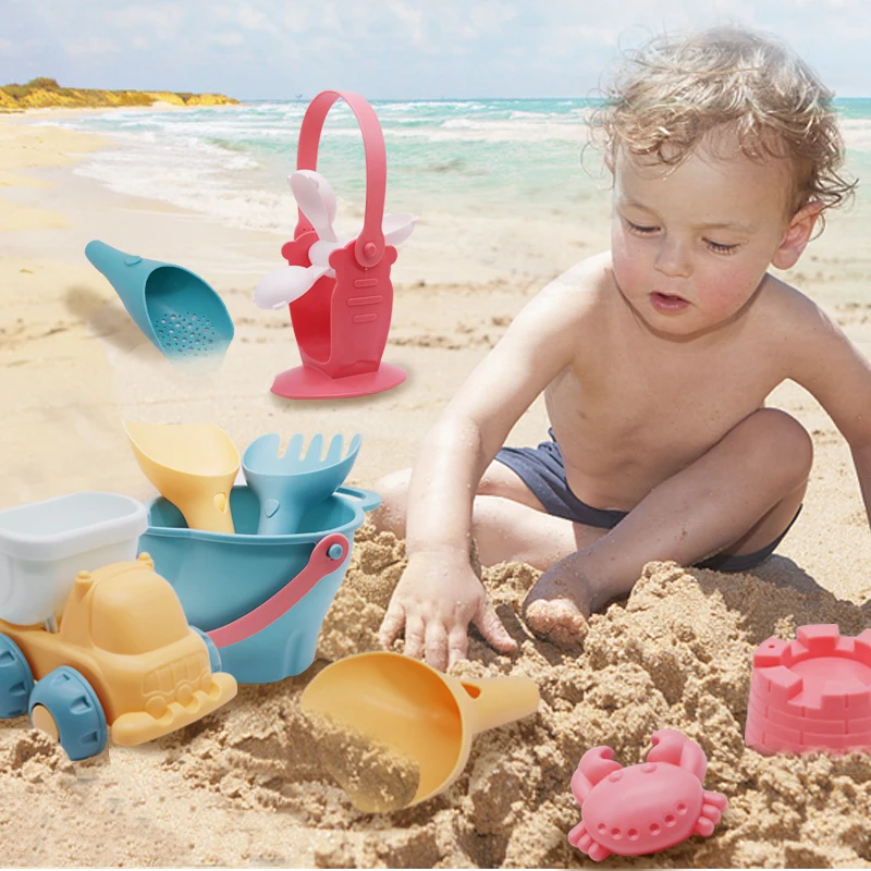 Juguetes de playa para niños, Kit de arenero, juego de playa para bebés de 5 a 17 piezas, carrito de juego de agua y arena