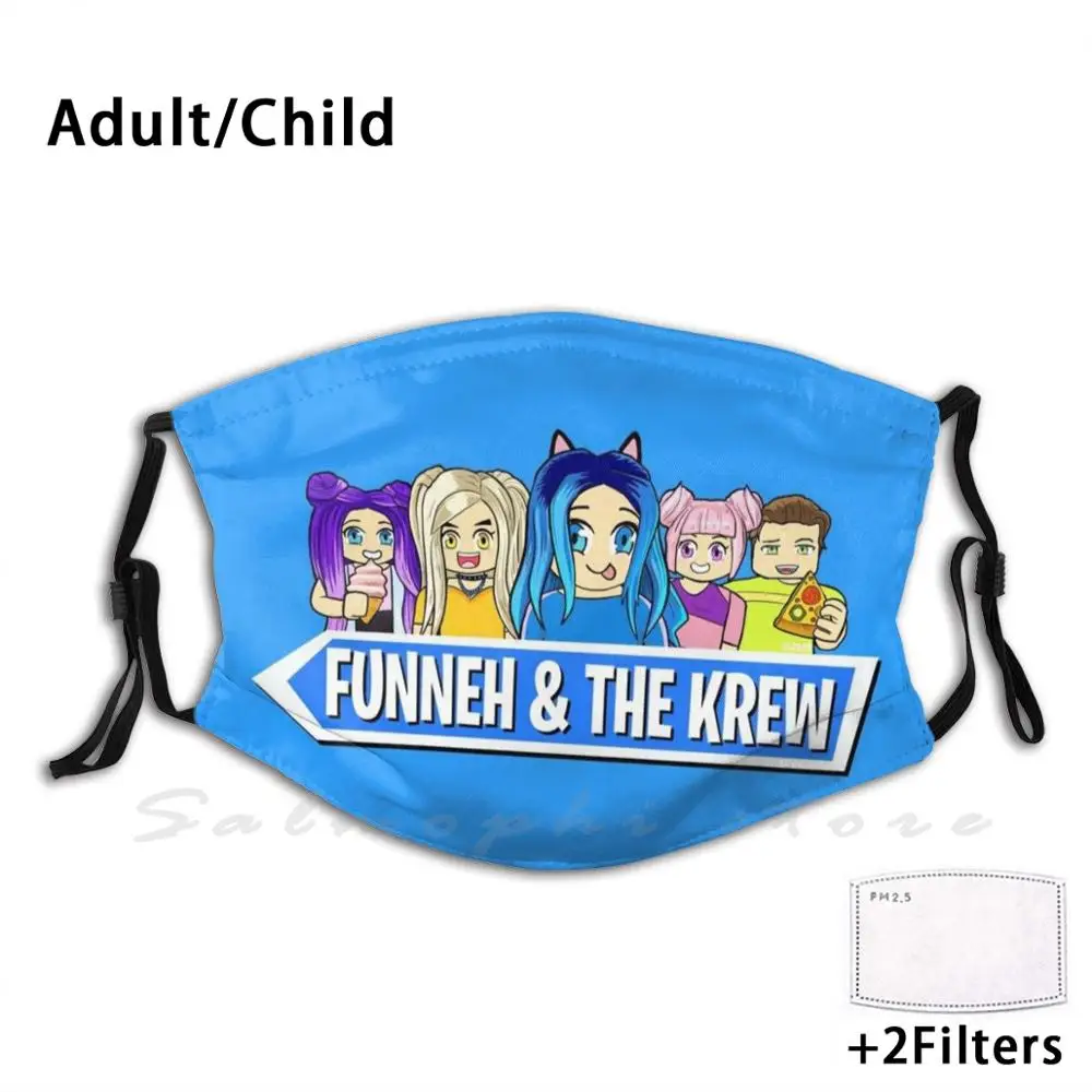 

Blox Krew Funny Print Reusable Pm2.5 Filter Face Mask Funneh Itsfunneh Its Funneh Lunar Draco Gold Manga Manga Girl Anime Anime