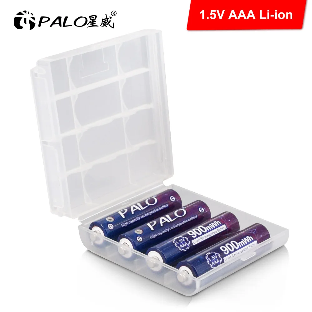 Batería recargable PALO de iones de litio AAA de 1,5 V y 900mWh, batería recargable de litio para juguetes, ratón inalámbrico, afeitadora, micrófonos