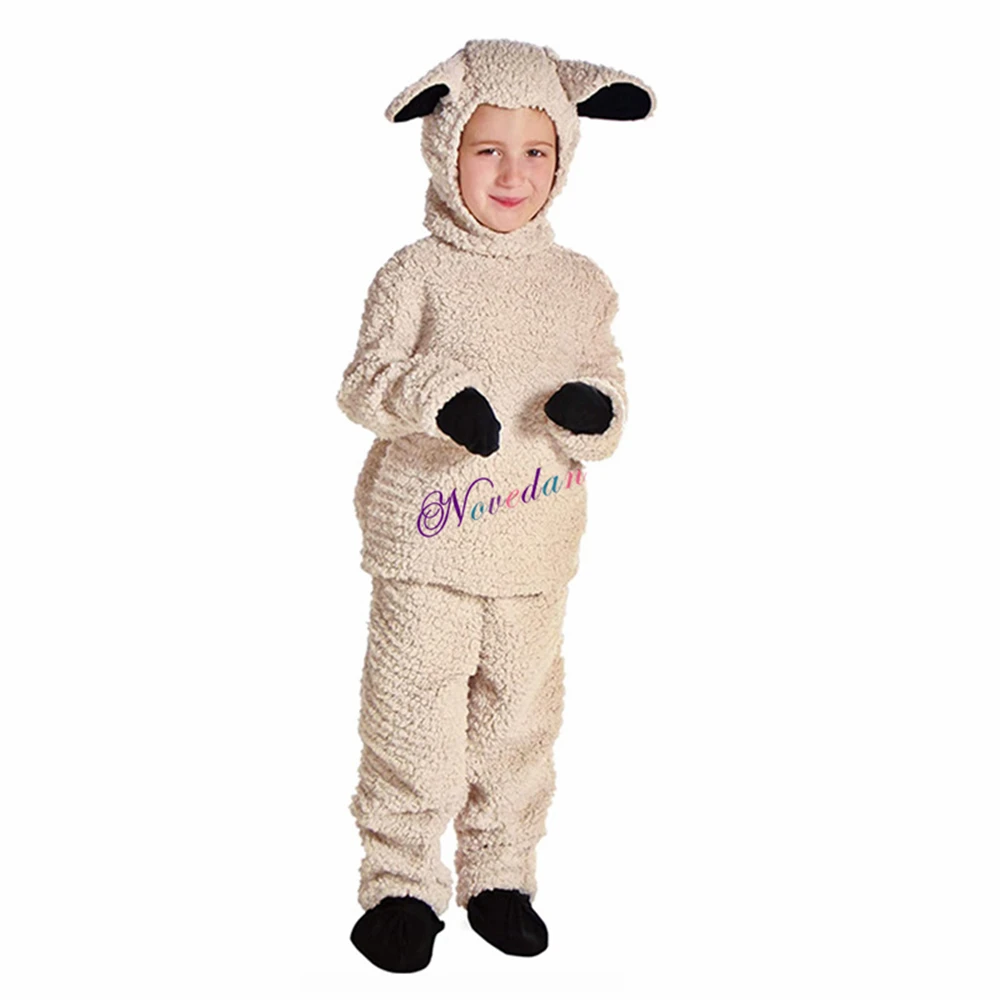 Kind Wollige Lam Schapen Kostuum Baby Kids Animal Halloween Party Carnaval Cosplay Kostuum Jongen Meisjes Rollenspel Fancy Pak