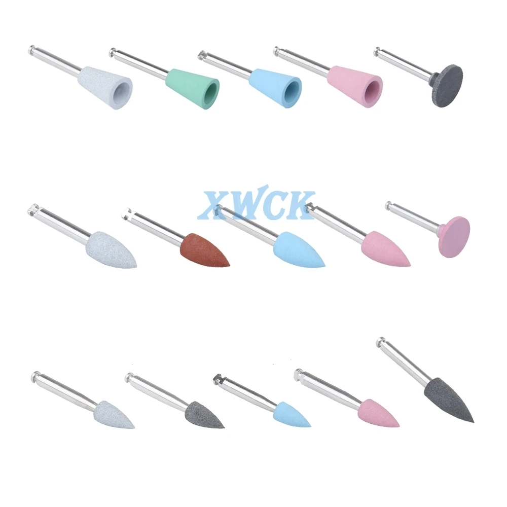 10Pcs Dental Silicone Grinding Heads Teeth Polisher for Low-speed Machine Polishing 15 types Optional Dentistry Instrument