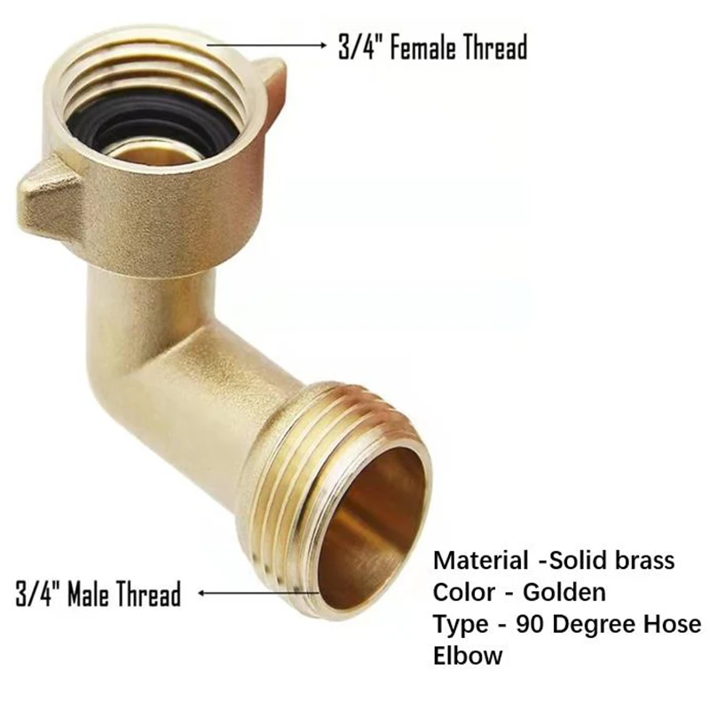 Garden Hose Elbow Connector 90 Degree Brass Hose Elbow 3/4