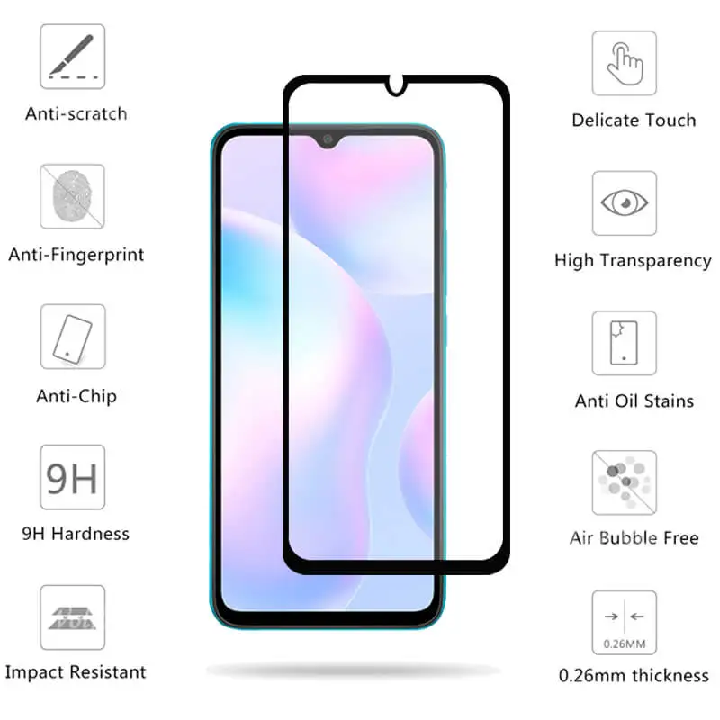 Xiaomi Redmi用スクリーンプロテクター,2ピース,強化ガラス,スクリーンプロテクター,Xiaomi Redmi 9 9c a9,Redmi Mi9a用