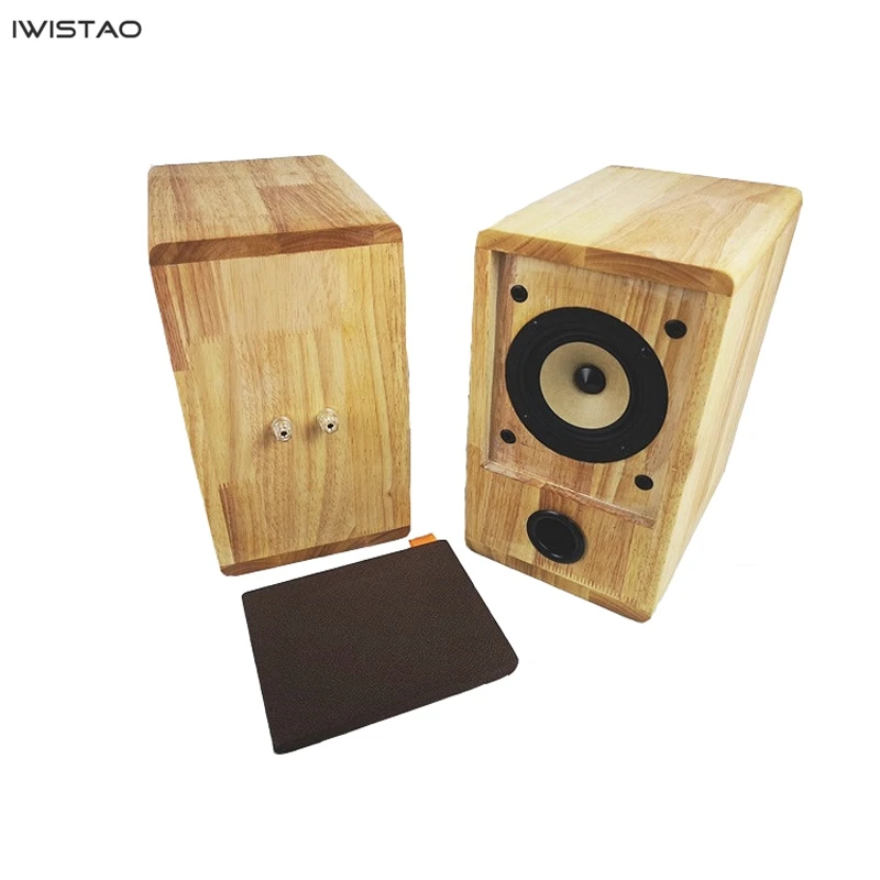 Altavoz IWISTAO HIFI rango completo 4 pulgadas unidad 4 Ohm 15 ~ 25W caja de madera maciza 1 par estructura invertida