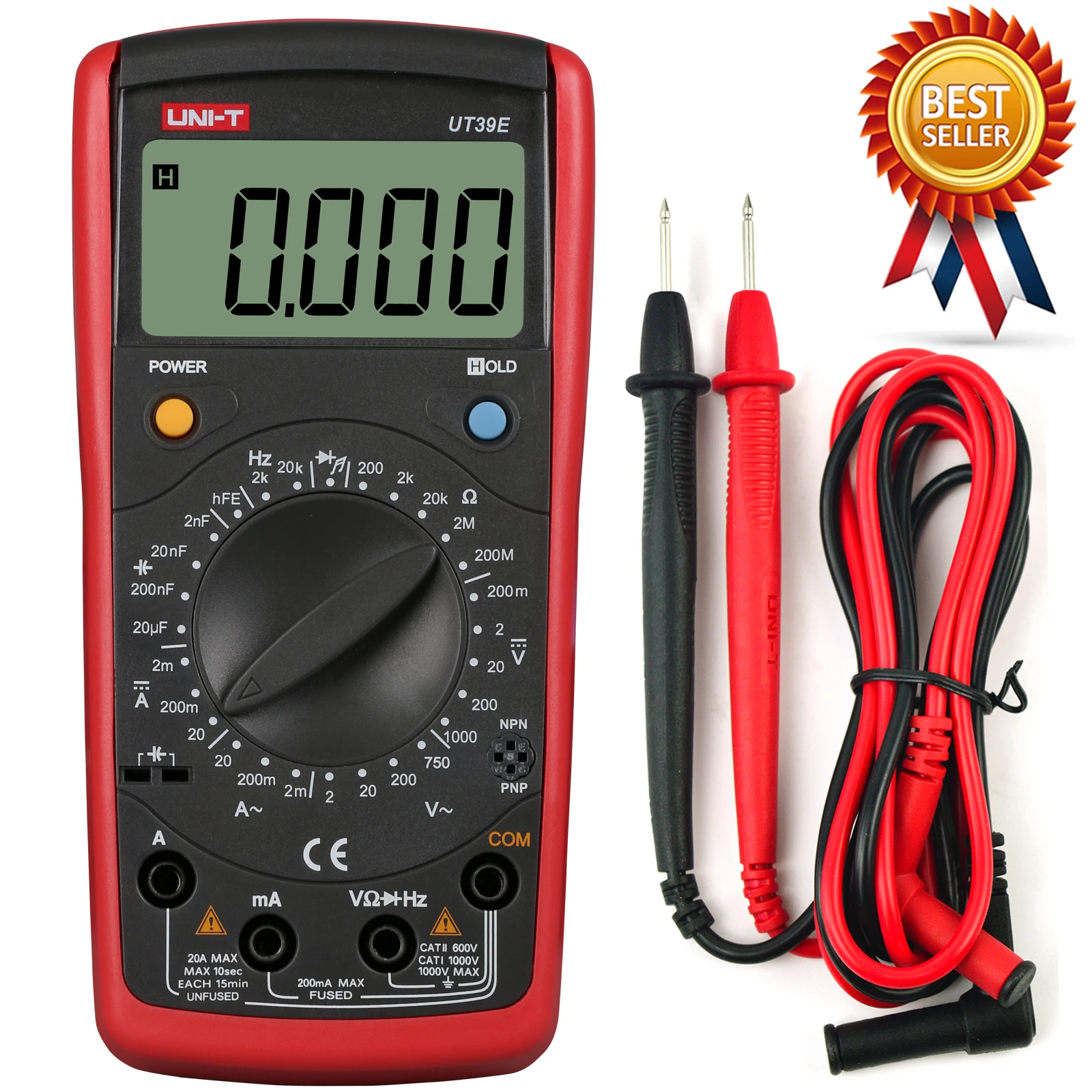 

UNI-T UT39E Modern Digital Multimeter 4 1/2 LCD Digital Manual Range Multimeter AC DC Capacitance Tester