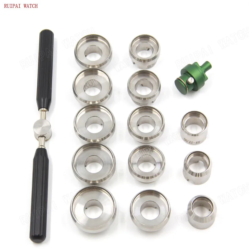 Watch Case Screw Back Die  Set with Handle for Rolex Watch - Includes 13 Sizes