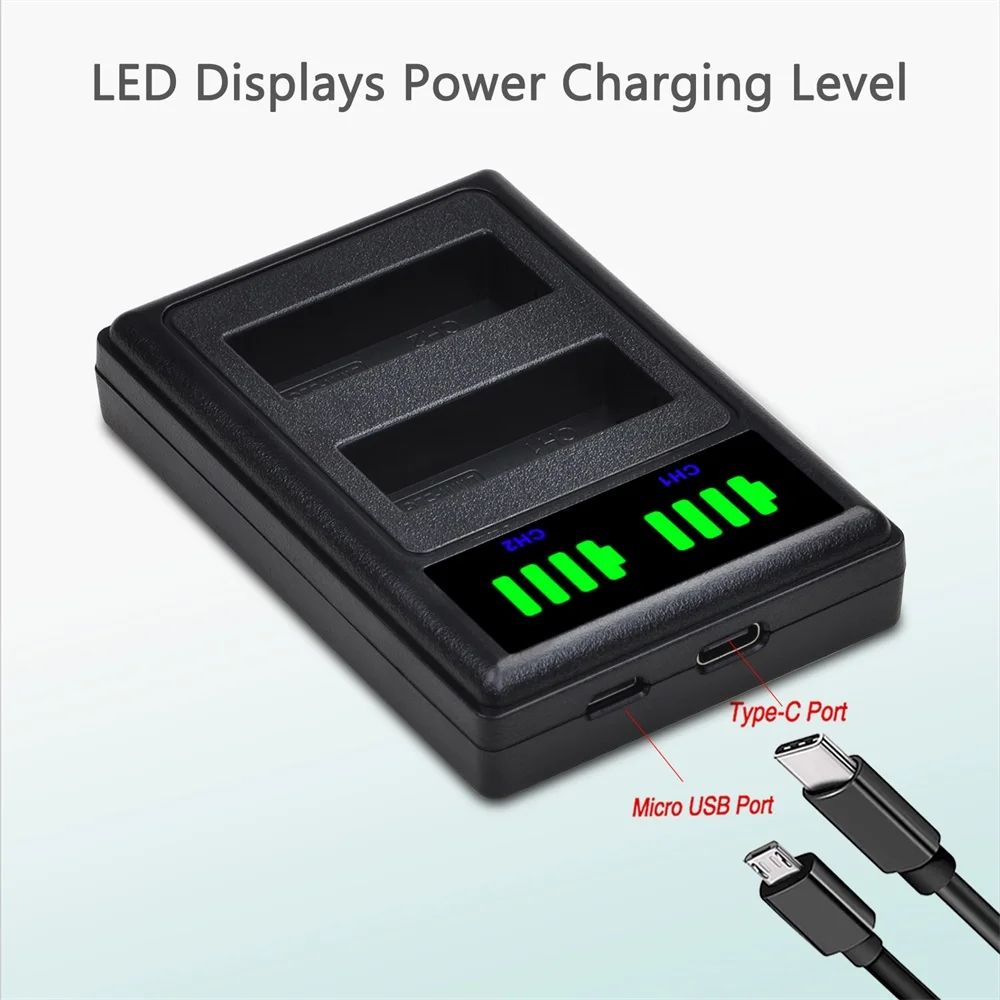 DMW-BLG10 BLG10E BLG10PP LED USB شاحن بطارية مزدوج مع نوع C لباناسونيك لوميكس GF5 GF6 GX7 GX9 GX80 GX85 ZS200 LX100