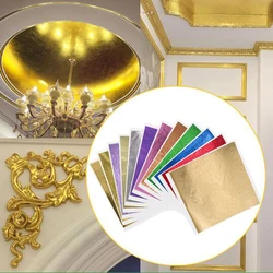 1000pcs/pack 13cm Leaf Sheets Gold Leaf Glitter Paper Art Crafts Gilding Furniture Nail Vintage Decoration DIY Painting Potal