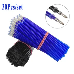 30Pcs/Set Erasable Gel Pen Refill Rod 0.5mm Bullet Tip Blue Black Ink Cartridge Office School Student Writing Handle Stationery