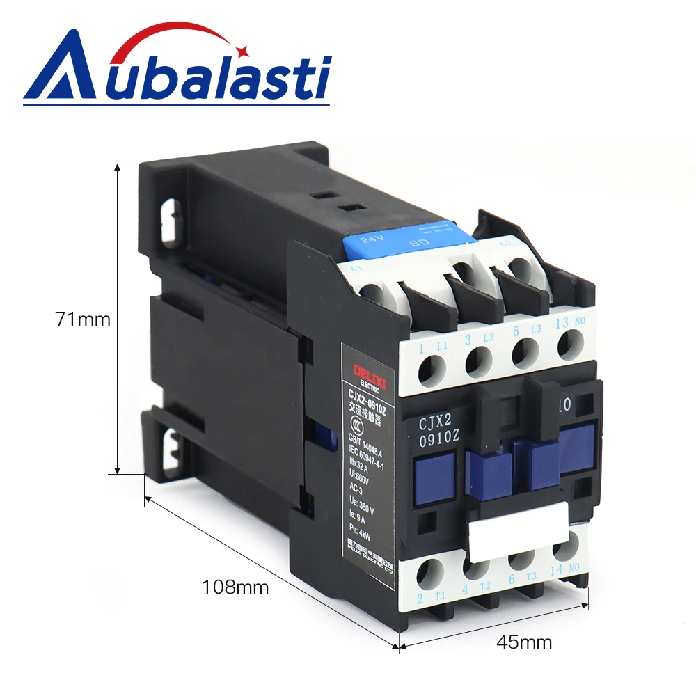 Aubalasti DELIXI 24VDC 9A AC Contactor for  Laser Machine CNC Vibrating Knife