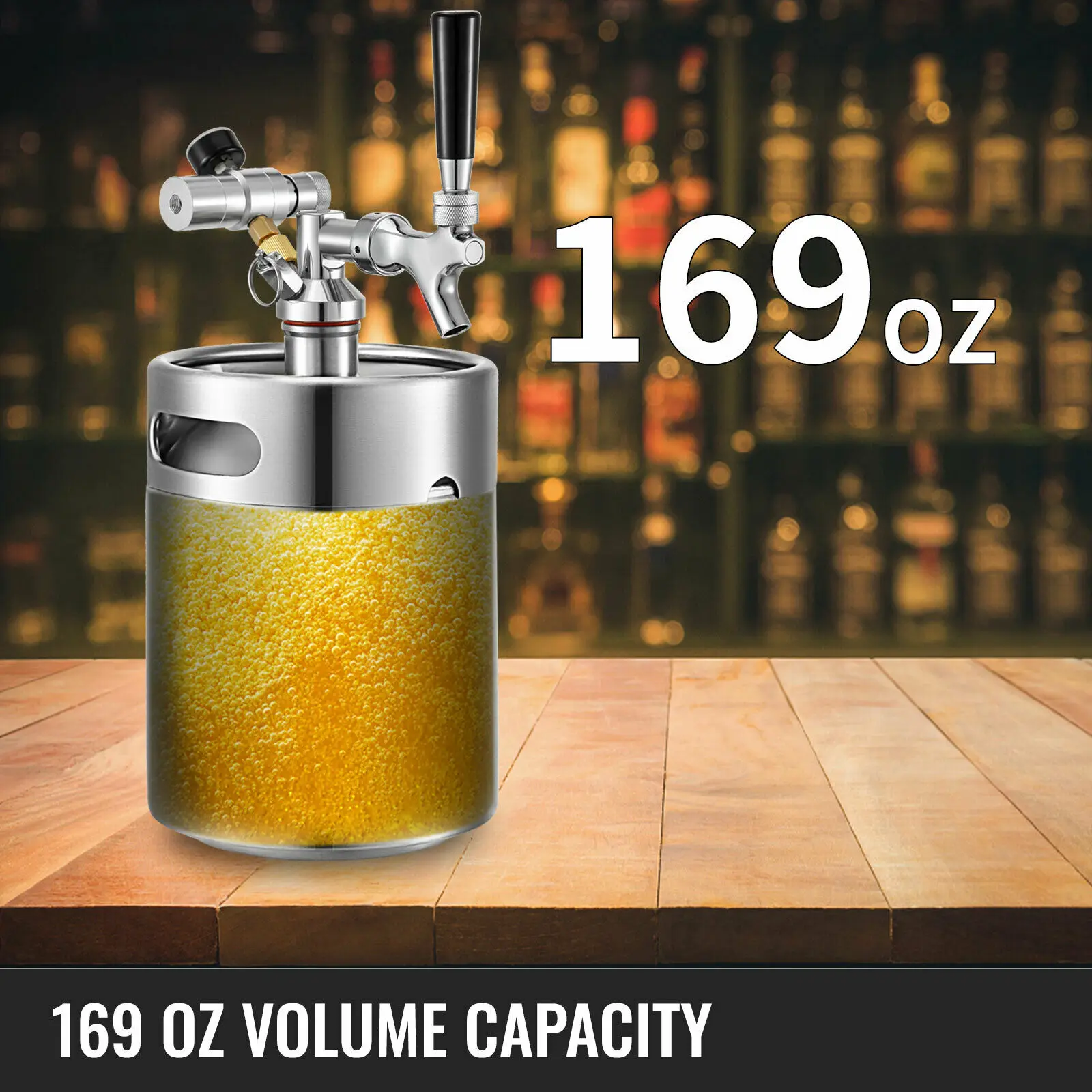 VEVOR 2L 4L 5L Mini distributore di birra portatile in acciaio inossidabile con rubinetto per birra antimicrobico facile da pulire per uso domestico