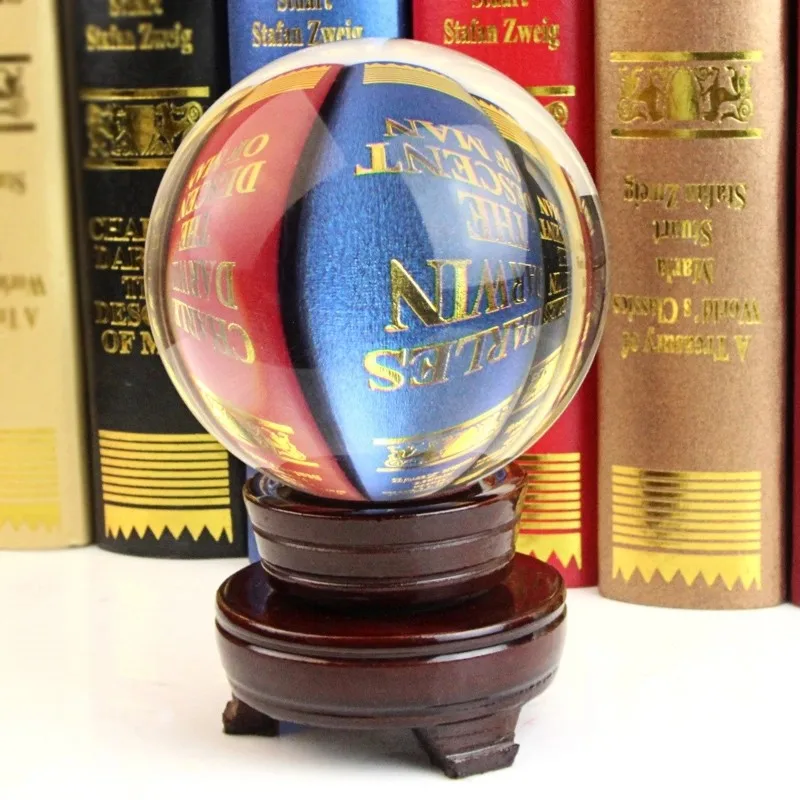 HOT Sell ASIAN QUARTZ Ultra Clear 80MM Crystal Magic Photography Props Ball With Wood Base Home Decor
