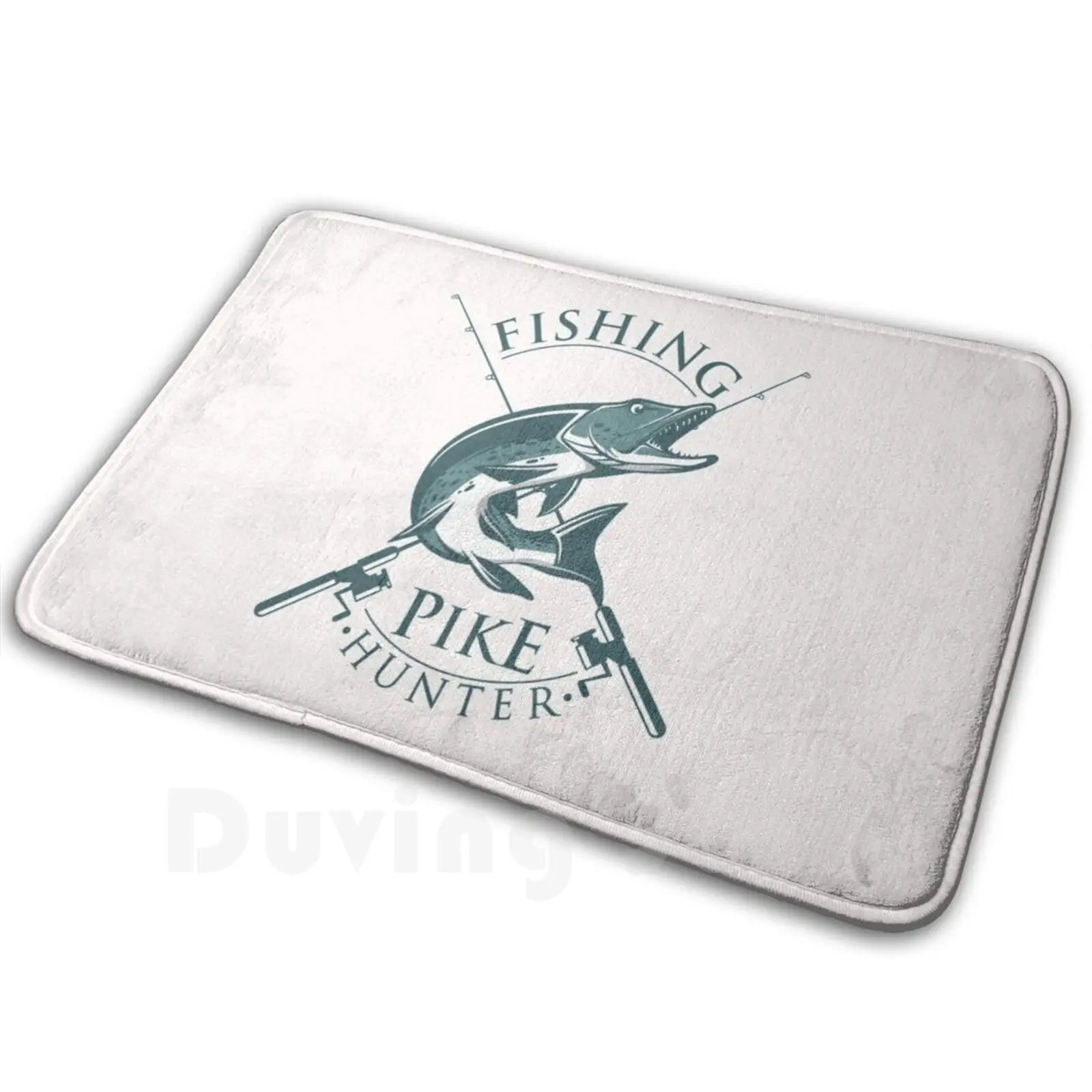 Fishing Pike Hunter Fisherman Pike Fishing Mat Rug Carpet Anti-Slip Floor Mats Bedroom Pike Muski Hunter Fish Fisherman Fishing