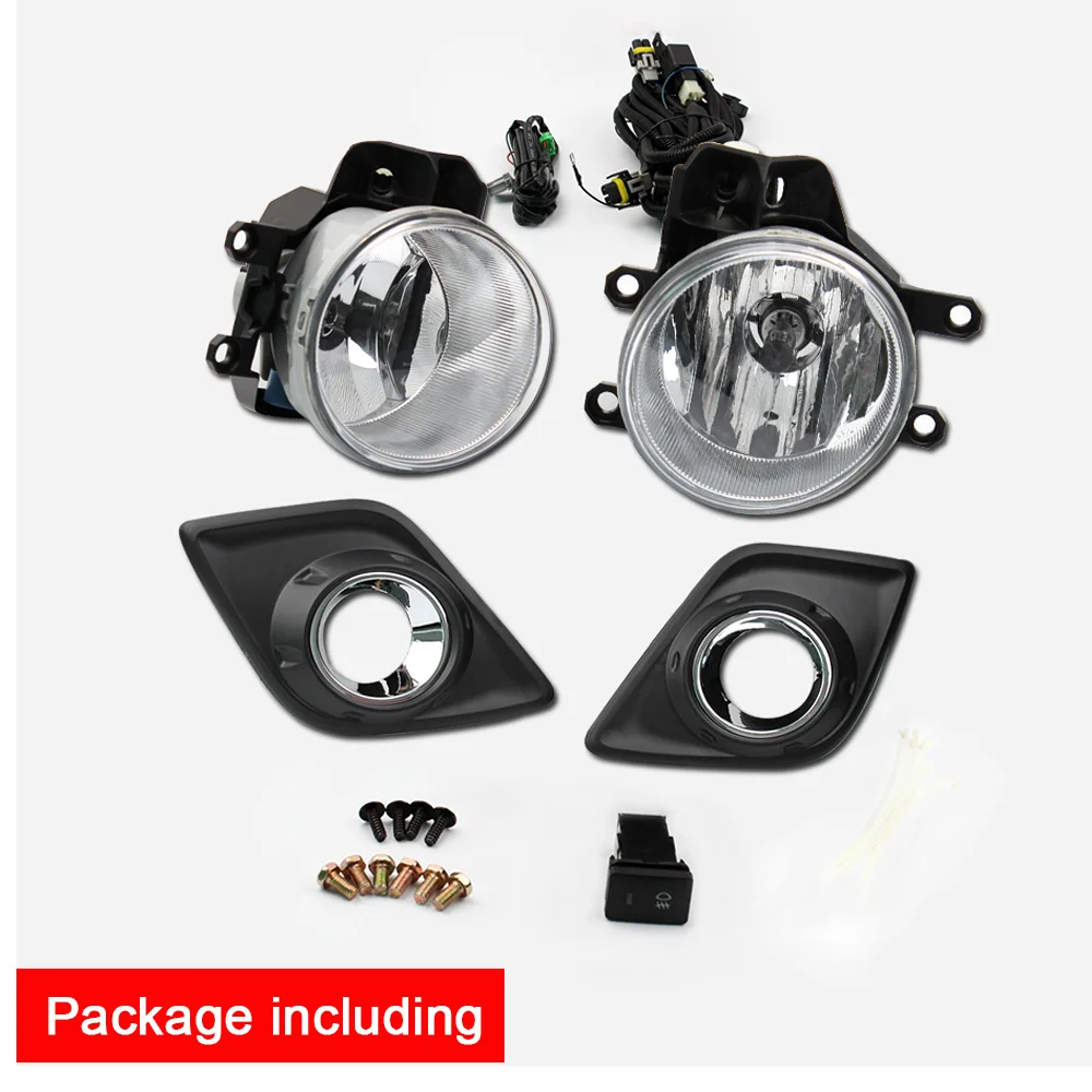 1 Pair 12V Car Fog Lamp Assembly with Fog Light Covers and Wire Relay Switch Button for TOYOTA Hilux Vigo 2015-UP