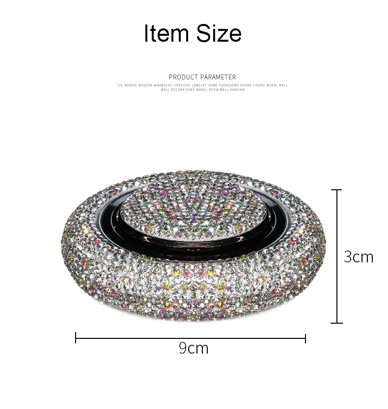 Soucoupe volante en cristal diamant pour femmes, désodorisant d'air de voiture, accessoires de parfum de voiture solide