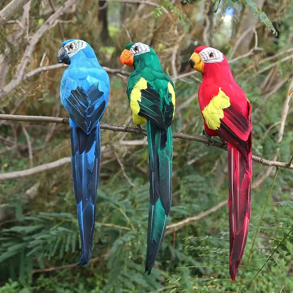 1PC Handmade Foam Feather Artificial Parrot Imitation Bird Model Figurine Foam Bird Parrot Home Garden Bird Decoration Miniature