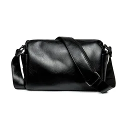 Bolsa de ombro masculina de couro pu macio, design de moda, bolsa crossbody para homens, bolsa mensageiro, à prova d'água, bolsa de ombro transversal