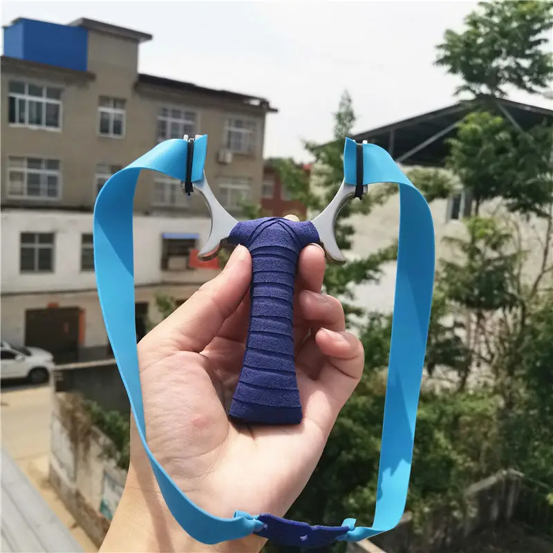 

TTF New Professional Stainless Steel Flat Rubber Band Slingshot Outdoor Hunting Catapult Fishing Pocket Slingshot Accept Custom