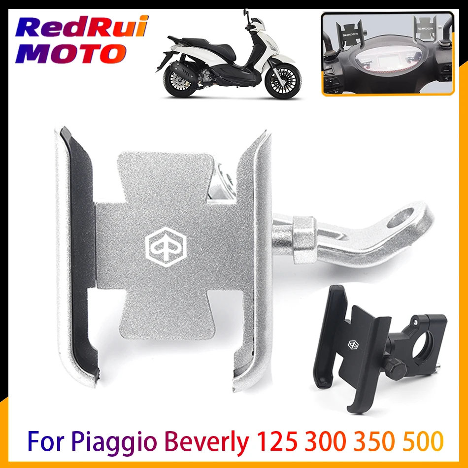 For Piaggio Beverly 125 300 350 500 Scooter Motorcycle Aluminum Mobile Phone Holder GPS Navigator Handlebar Bracket Accessories