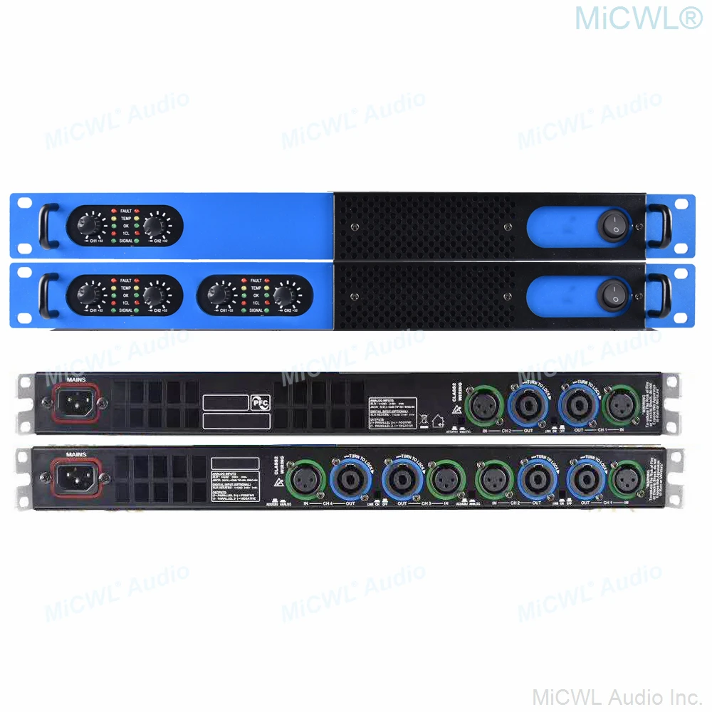 MiCWL 6400W Digital Powe Amplifier Pro 4 Channel 6400 Watt AMP For Stage Studio DJ Karaoke Drive Large 4 Speaker