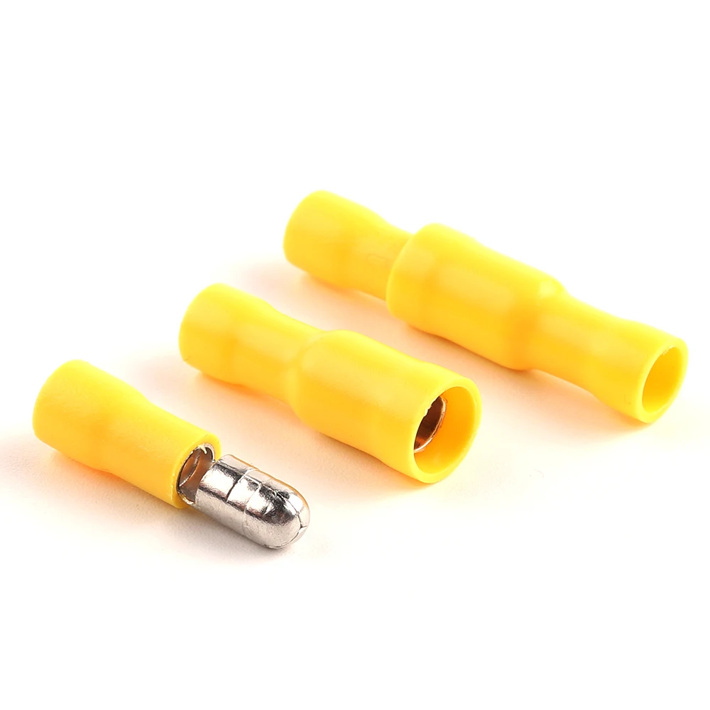 MPD+FRD PVC Bullet Shaped Female Male Insulating Joint Wire Connector Bullet Audio Wiring Insulated Electrical Crimp Terminal