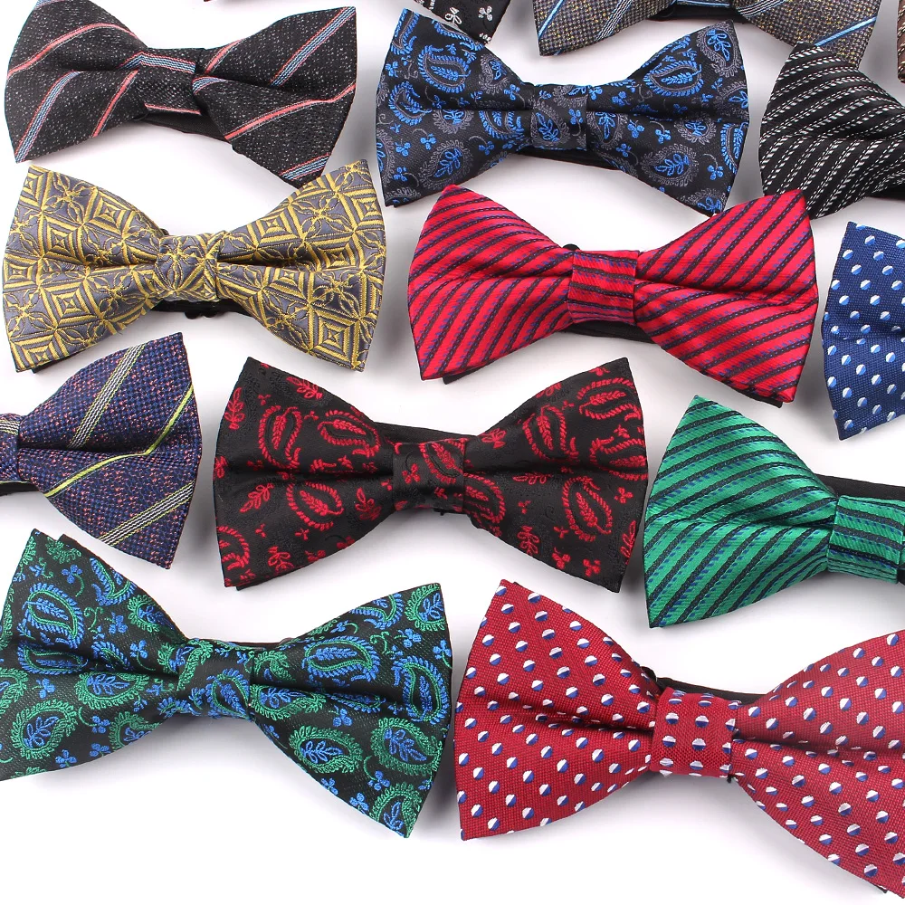 Striped Men Bow Tie Classic Jacquard Bowtie For Men Adult Floral Bow Ties For Business Wedding Butterfly Suits Cravats Bowties