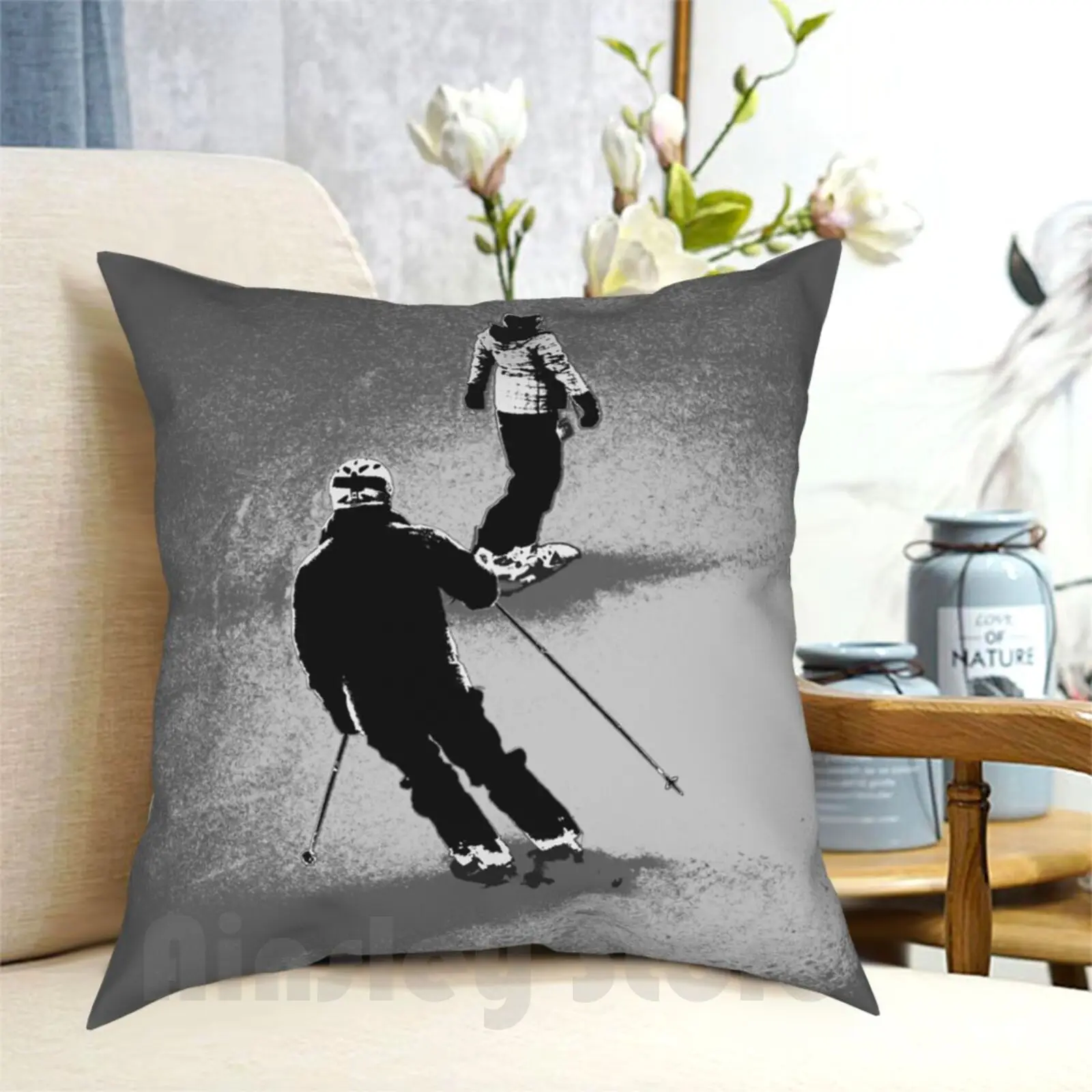 غطاء وسادة ناعم للتزلج على الجليد ، متزلج ممتع والتزلج على الجليد ، رمي التزلج في المنزل ، الشتاء