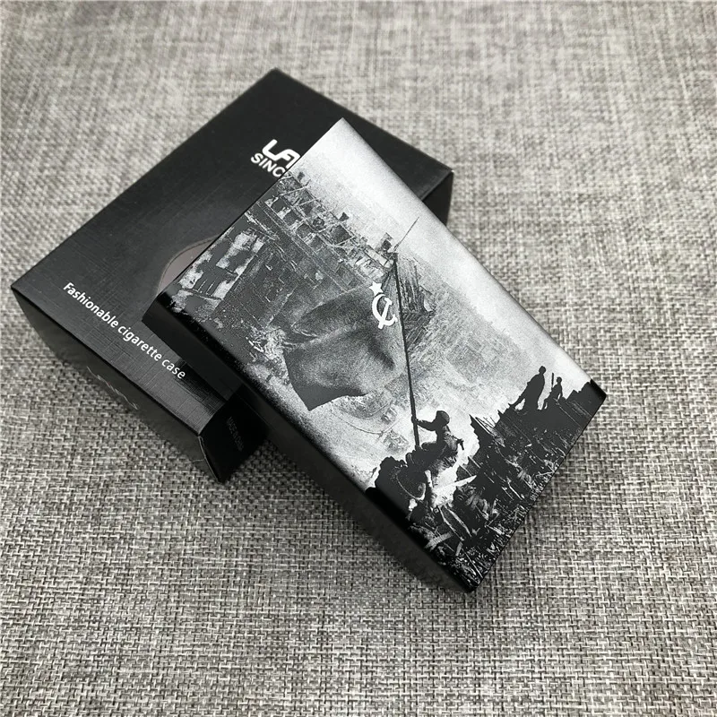 Customizd Conquer Berlin World War 2 Aluminium Alloy Cigarette Case Boxes Cigarette Box Laser Engraved  Forever Diy Your Picture