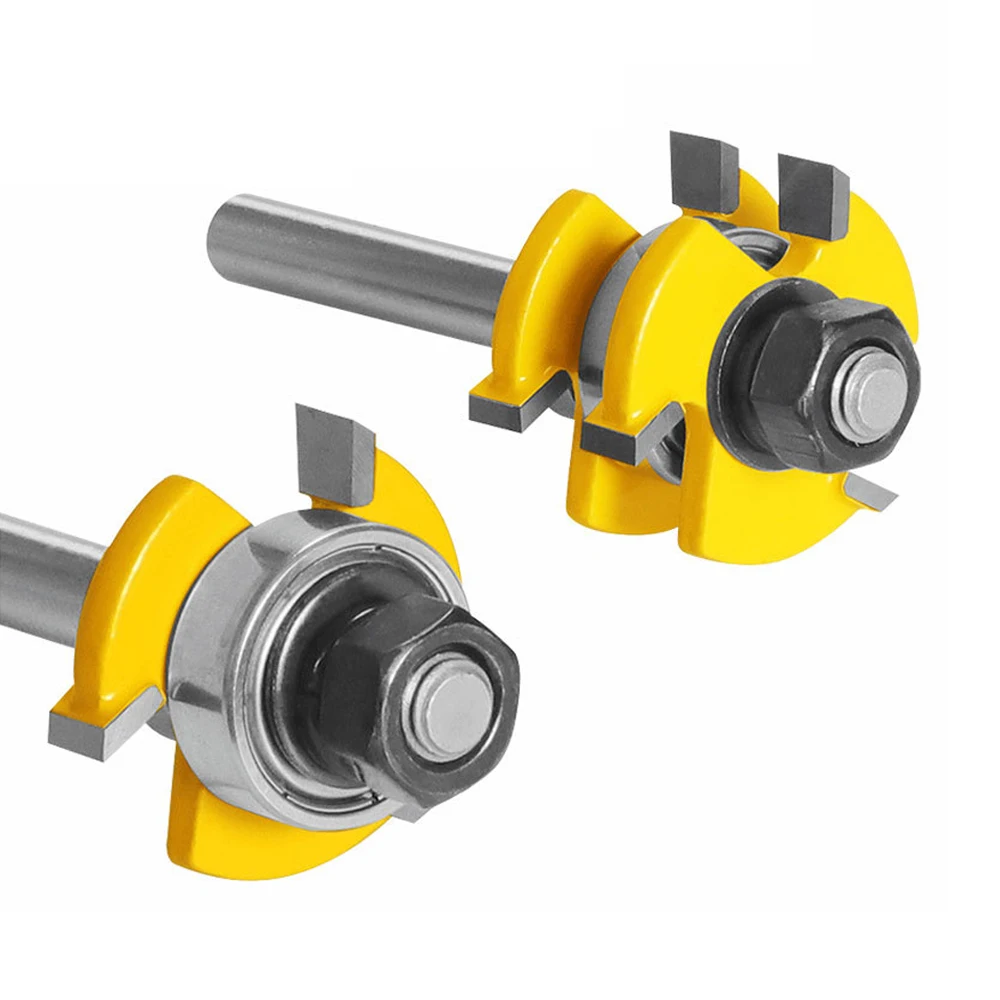2 Chiếc 6Mm 1/4 "8Mm 12Mm 1/2" Vít Chung Hội Router Bit Bộ Lưỡi & rãnh T-Khe Cắm Dao Phay Cho Đồ Gỗ Cắt