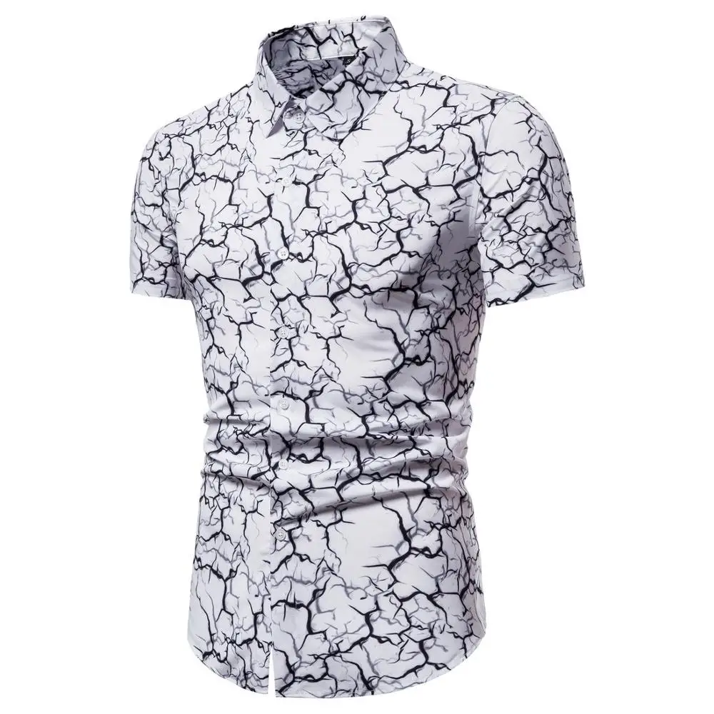 

Fashion Shirts Summer 2020 New Mens Casual Brand European Size Short Sleeve Printed Hombre Street Dress Fit Male Shirts