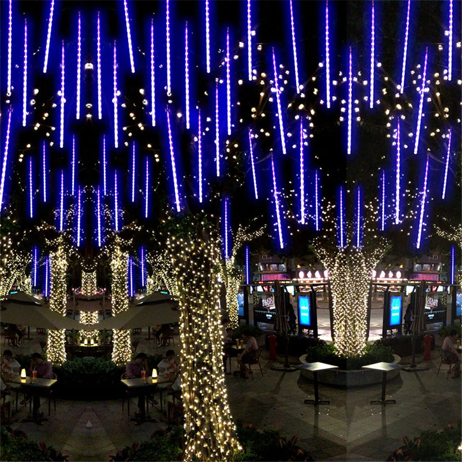 30/50CM Outdoor Waterproof Meteor Shower Rain Light Outdside LED String Light Christmas Snow Falling Raindrop Icicle Light