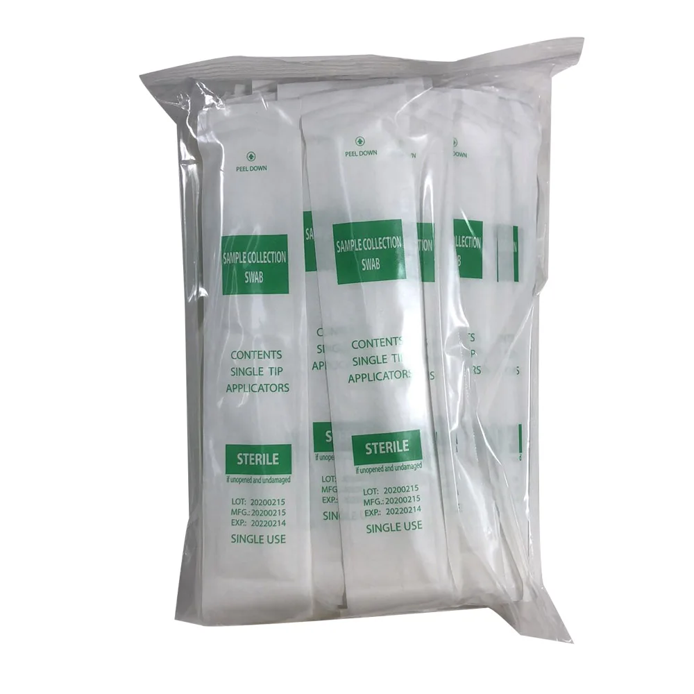 500pcs 15cm Disposable Laboratory Pet Sampling Swab, Polyester Fiber Head, PS Breakable Rod