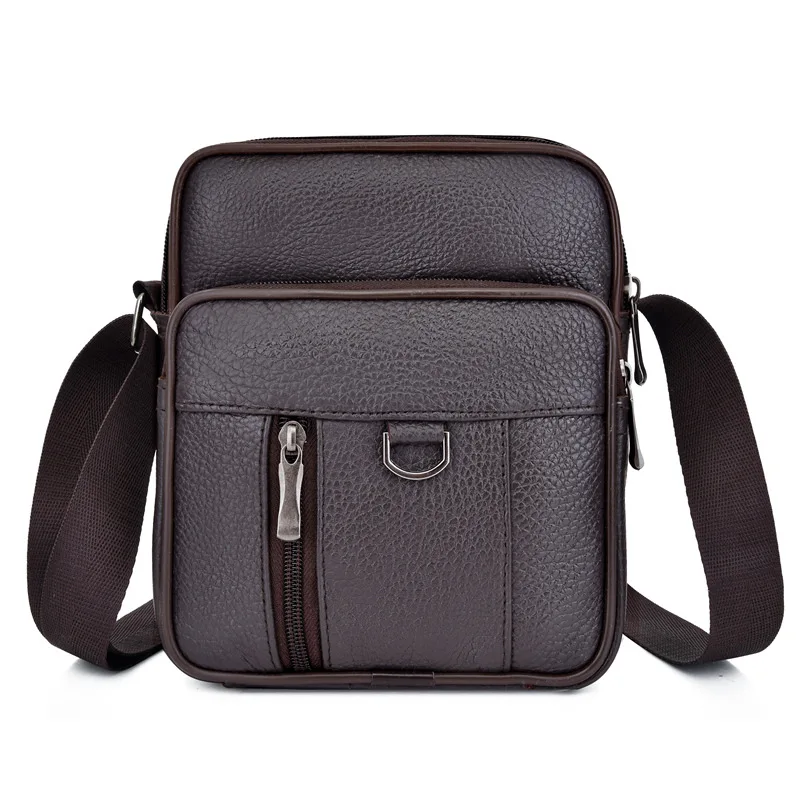 Men\'s Single-Shoulder Bag Leather Men\'s Bag Business Casual Messenger Bag Verticle Foreign Trade Supply Wholesale Custom Factory