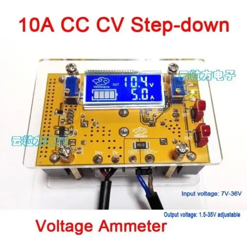 10A DC-DC Buck Converter Adjustable CC CV 7V-36V Step-down to 1.5-35V Power Voltage Regulator 3v 12v 5v 24v w/  LCD volt Ammeter