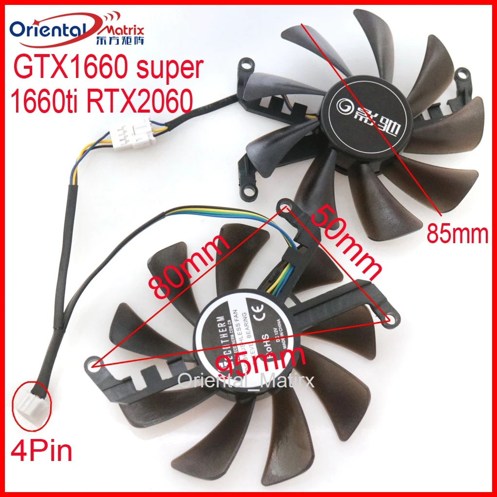 DC BRUSHLESS Fan GFY09010E12SPA 85mm 4Pin For GALAXY GTX1660 Super 1660ti RTX2060 Graphics Card Cooling Fan