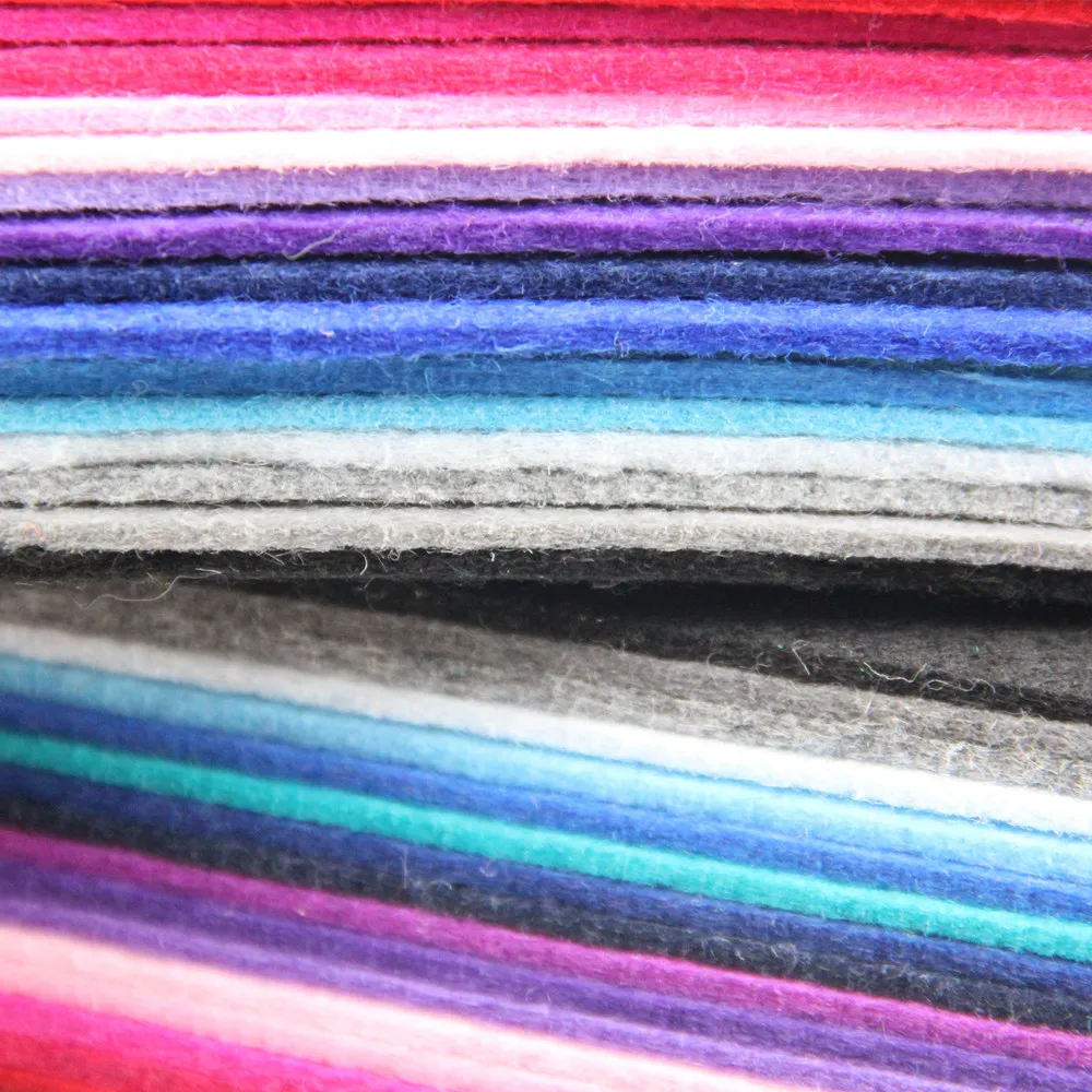 30*30cm 2mm Thick Fabric Handmade Felt Coloful Nonwoven Polyester Flowers Cloth For DIY Dolls Crafts Needlework Sewing Materials