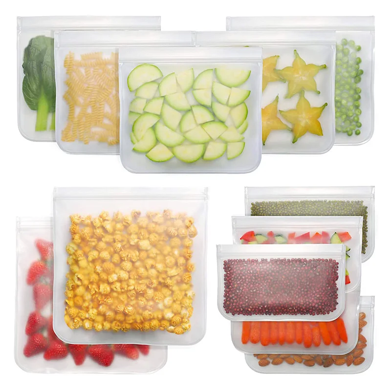 1Pc Reusable Food Storage Bags BPA Free Freezer Bags Silicone Sandwich Bags Liquid Meat Fruit Bags Containers