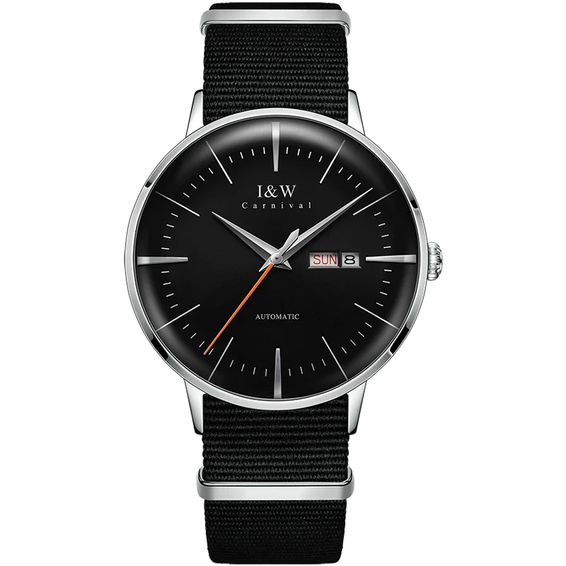 

Relogio Masculino Switzerland CARNIVAL MIYOTA Watch Automatic Waterproof Sapphire Mechanical Watch Canvas Sport Watches for Men