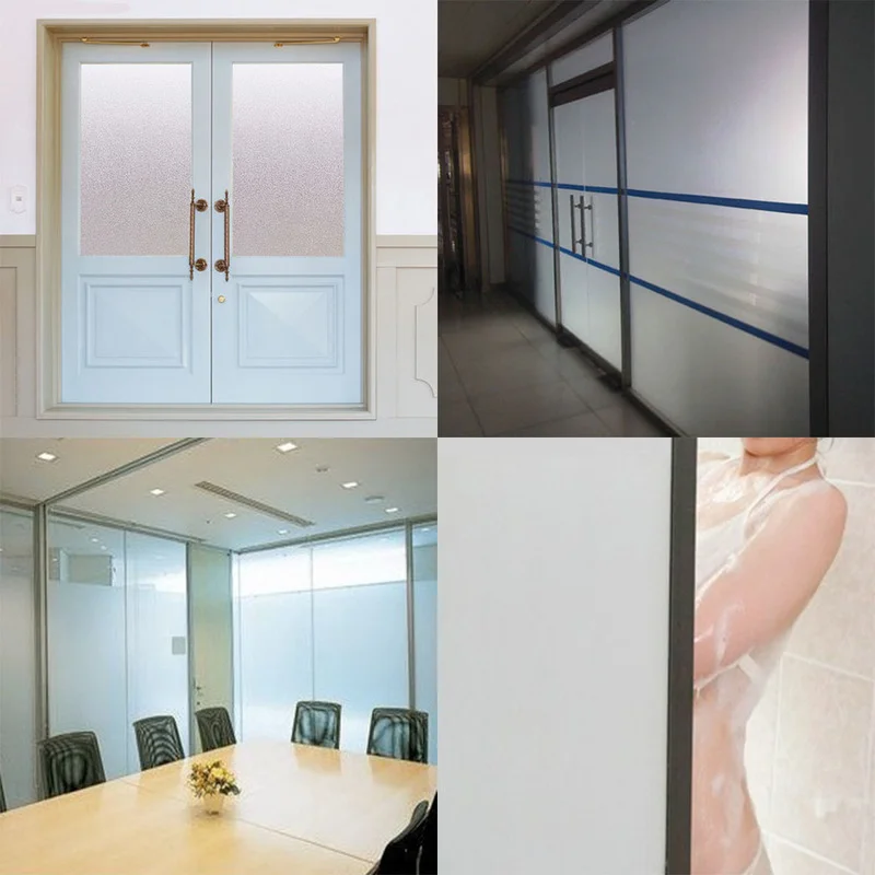 Matte Window Film Glass Decorative Uv Window Sticker Privacy Frosted Self Adhesive Film Window Decal Glass Home Door 45*100cm