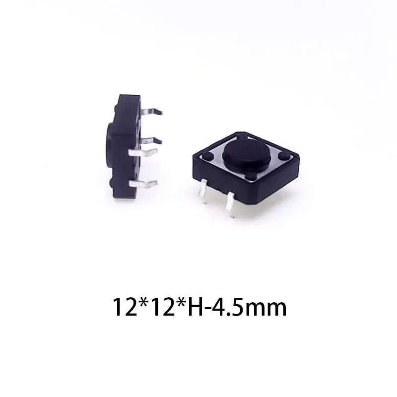 

20/50/100 pcs/lot Round Head 12*12*4.5 4P 12V 0.05A Push Button Switch Micro Tact Touch Switch Metal Tactile